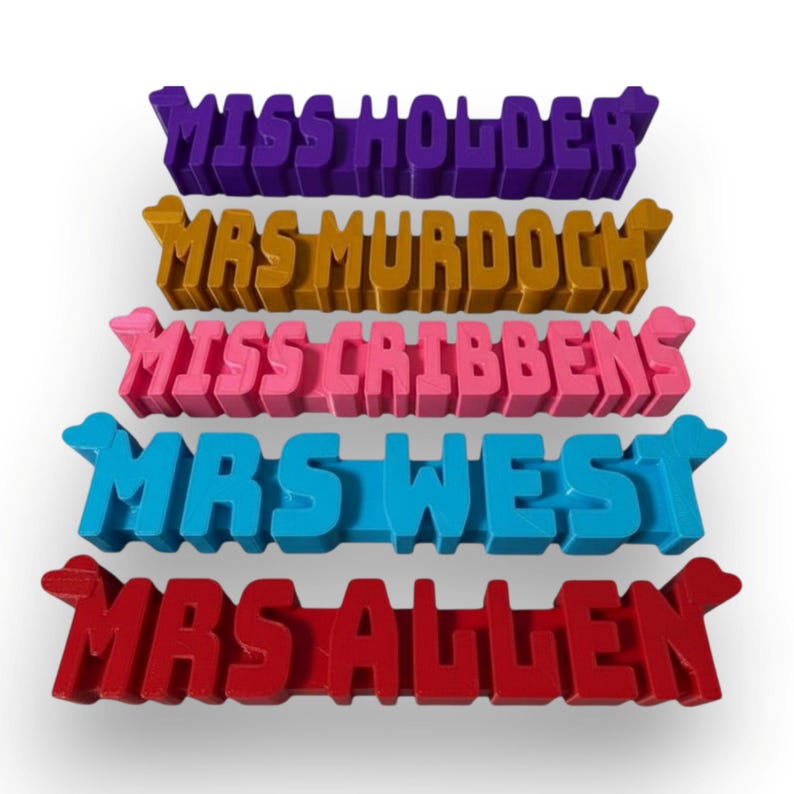 Personalised Pen Holder, 3D Name Desk Organiser, Teacher Gift, Pencil Holder, Office Decor image 4