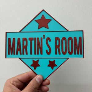 Personalised 3D Dual-Color Door Sign for Kids Room | Custom Bedroom Door Plaque | 30+ Colors to Choose From