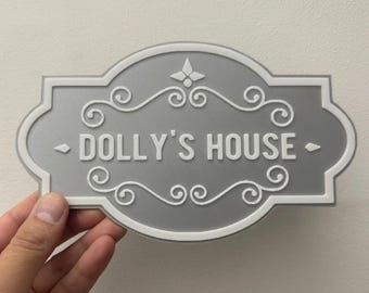Letrero personalizado para puerta de casita de juegos, letrero para cabaña, placa de nombre 3D bicolor, decoración para sala de juegos, regalo para niños, regalo de Navidad