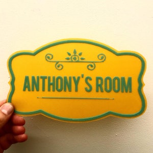 Personalised door sign for boy&#39;s room, 3D dual colour room door sign, great as a birthday gift or a Xmas present, boy&#39;s door name plaque