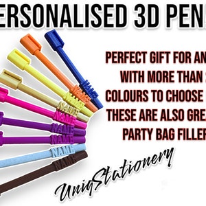 Cadeau d'anniversaire personnalisé, cadeau stylo 3D, stylo fantaisie, stylo à bille encre noire ou bleue, stylo prénom, stylos enfants, garçon, filles, stylos personnalisés