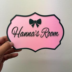 Personalised 3D bedroom door sign, custom name plaque for girl's room, unique name sign for girls' bedrooms, they love to show it off!