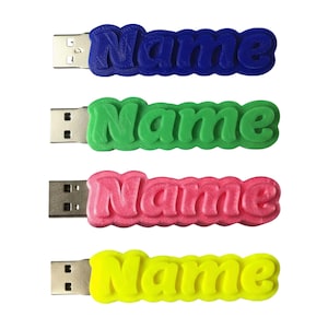 Personalised 3D USB Flash Drive, Custom Name Memory Stick 16GB 32GB 64GB, Photo Storage Gift