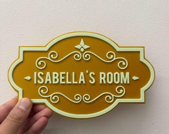 Personalised Bedroom Door Sign, 3D Dual Colour Name Plaque, Kids Room Sign, Nursery Decor, Birthday Gift