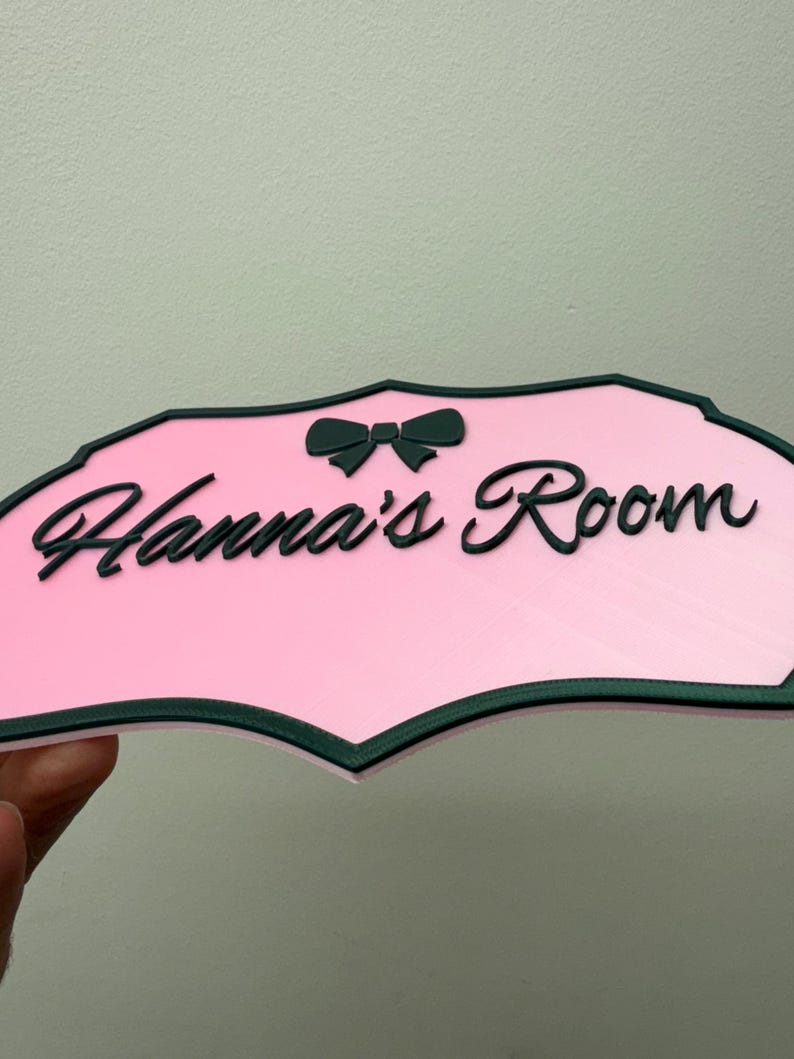 Personalised 3D Bedroom Door Sign, Custom Name Plaque for Girl's Room ...