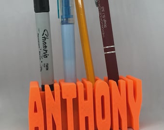 Personalised Pen Holder, Custom 3D Name Pencil Holder, Desk Organizer Gift for Kids & Teachers
