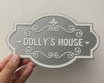Personalised Playhouse Sign, Cottage Door Sign, Playroom Decor, 3D Dual Colour Name Plaque, Gift for Kids