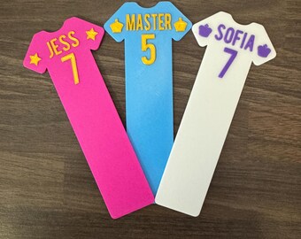 Marcapáginas 3D personalizado con nombre y número, marcapáginas con nombre personalizado, más de 30 opciones de color, marcapáginas 3D únicos, marcapáginas de regalo personalizado para niños