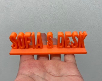 Personalised desk sign, custom desk name, personalized desk 3D sign - great for kids room, they are also great as teachers and xmas gifts