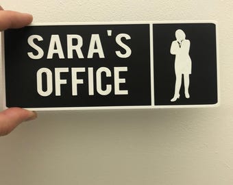 Letrero 3D personalizado para puerta de oficina, regalo personalizado para colegas
