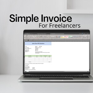 Simple Invoice Template For Freelancers, Designed on Excel. Cheap Invoice Template