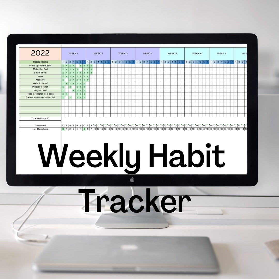 52 Week Habit Tracker Excel & Google Sheets Template, Tracker Your ...