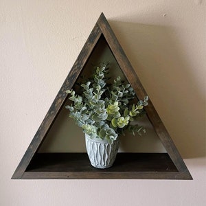Estante triangular, estante de pared triangular de madera, estante triangular para decoración del hogar