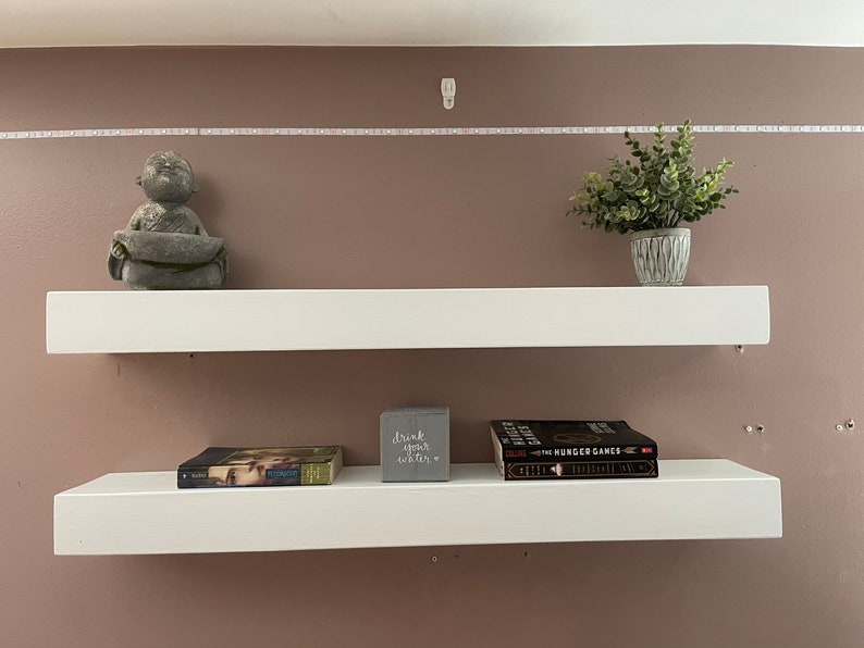 White Floating Shelves Set of 2 White Floating Shelves Etsy