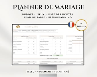 French wedding planner, Google Sheets, Wedding budget, wedding planning, wedding template, wedding planner.