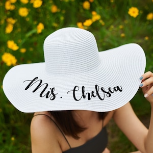 Personalized Sun Hat Straw Boater Hat 