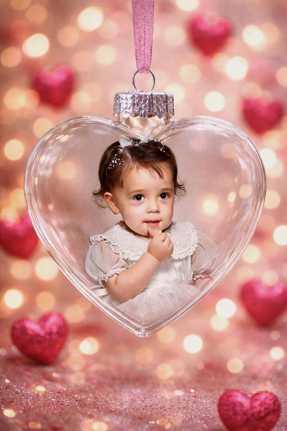 Valentine's Day Heart Bauble PSD Template, Couples Photography Background (Digital Download)