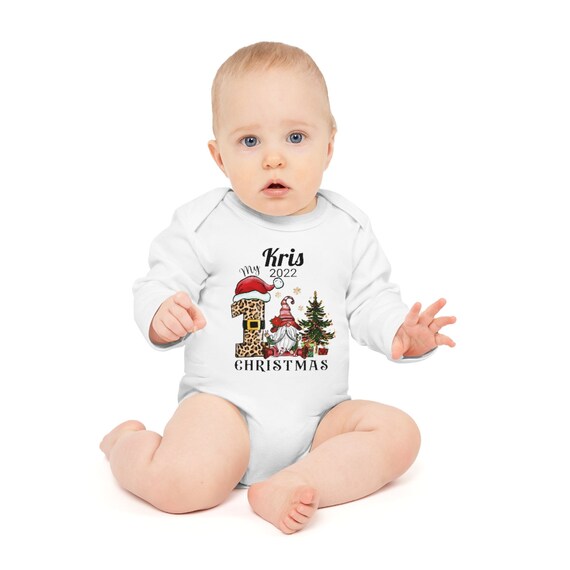 Baby's First Christmas Long-Sleeve Organic Bodysuit