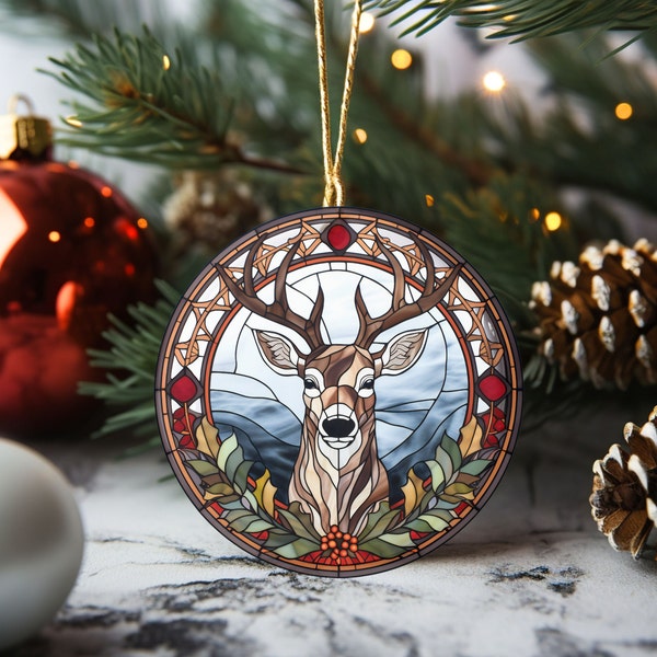 Deer Ornament | Hunting Ornament | Farmhouse Christmas Decor | Farmhouse Christmas Tree Decor | Deer Ornament Ceramic Ornament, 4 Shapes