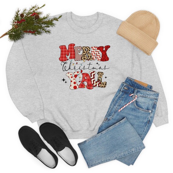 Merry Christmas Y’all Unisex Heavy Blend Crewneck Sweatshirt
