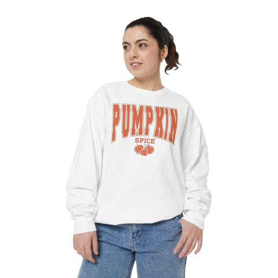 Pumpkin Spice Sweatshirt, Halloween Fall Shirt, Unisex Garment-Dyed