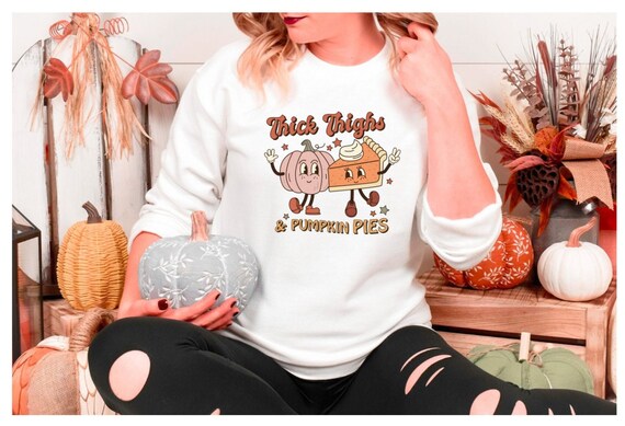 Funny Thick Thighs and Pumpkin pies Unisex Heavy Blend Crewneck Sweatshirt
