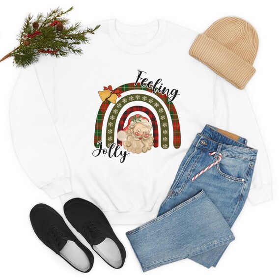 Retro, Santa, Feeling Jolly, Festive Unisex Heavy Blend Crewneck Sweatshirt