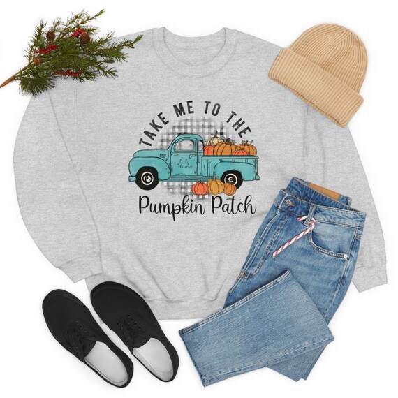 Take me to the pumpkin patch truck Unisex Heavy Blend Crewneck Sweatshirt
