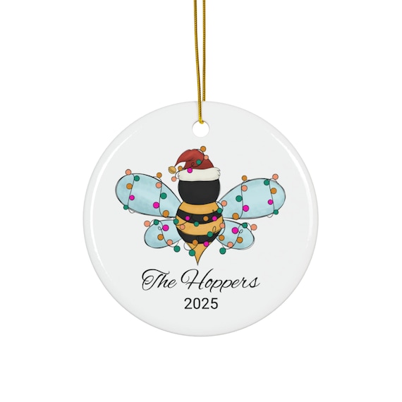Bumble Bee Christmas 2025 Ceramic Ornament