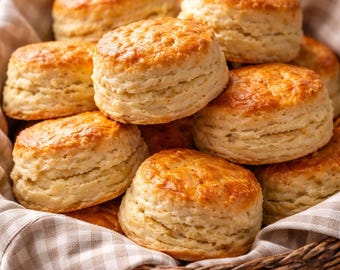 Tarjeta de receta de galletas de suero de leche sureñas / Receta imprimible de cocina rústica (PDF)