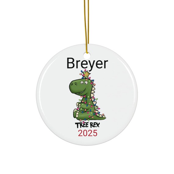 Personalized Dinosaur T-Rex Christmas Ornament