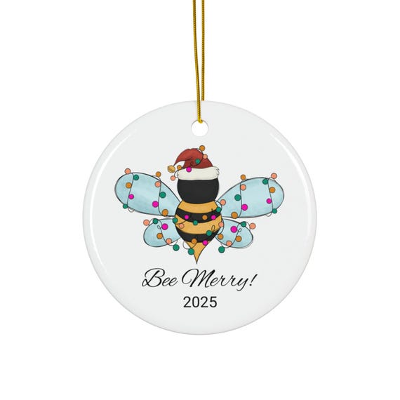 Bumble Bee Christmas 2023 Ceramic Ornament