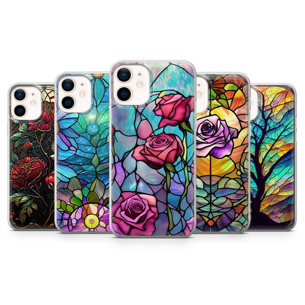 Stained Glass Phone Case, Aesthetic Cover for iPhone 15, 14, 13, 12, 11 Pro Max, XR, SE, 8, 7, Samsung S23, S21 Fe, S22, Galaxy A14, Pixel 8