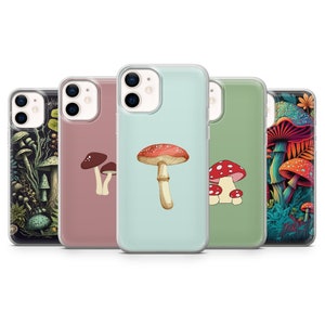 Mushroom Phone Case, Trippy Phone Cover for iPhone 16, 15, 14, 13, 12, 11 Pro Max, Samsung S25, S24 Fe, S23, Galaxy A56, Google Pixel 9 Pro