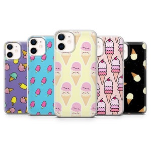 Ice Cream Phone Case, Summer Phone Cover for iPhone 15, 14, 13, 12, 11 Pro Max, XR, SE, Samsung S23, S22, S21 Fe, Galaxy A54, A73, Pixel 8