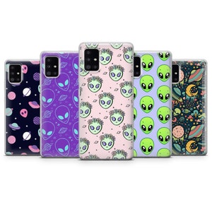 Alien Phone Case, Ufo Phone Cover for iPhone 16, 15, 14, 13, 12, 11 Pro Max, Samsung S25, S24 Fe, S23, S22, Galaxy A56, Google Pixel 9 Pro