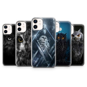 Capa de celular com estampa de coruja, capa de celular com estampa de pássaro para iPhone 15, 14, 13, 12, 11 Pro Max, XR, X, SE, 8 Plus, Samsung S23, S21 Fe, S22, Galaxy A54, Pixel 8 Pro