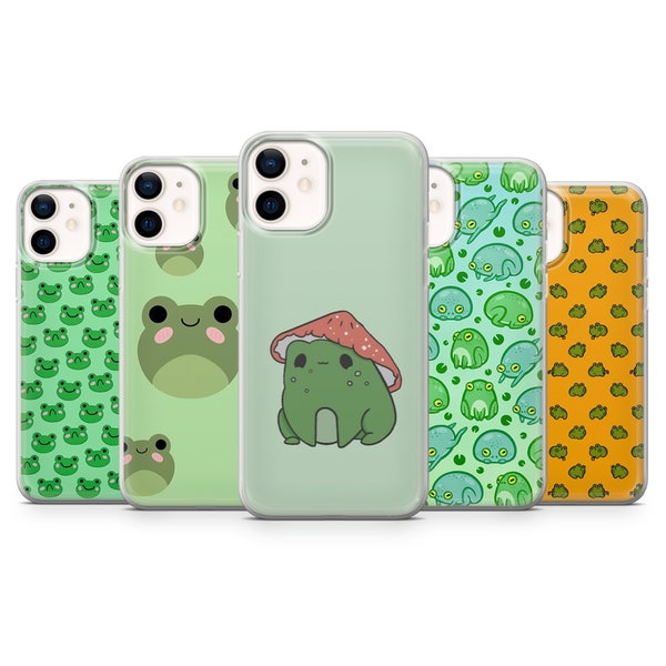 Coque de portable grenouille, coque de portable animal pour iPhone 15, 14, 13, 12, 11 Pro Max, XR, XS, X, SE, 8, Samsung S23, S21 Fe, S22, Galaxy A54, Pixel 8