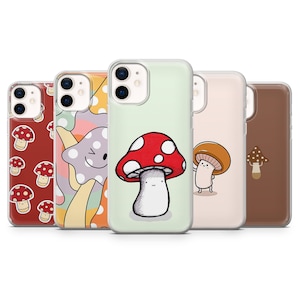 Mushroom Phone Case, Kawaii Phone Cover for iPhone 16, 15, 14, 13, 12, 11 Pro Max, Samsung S25, S24 Fe, S23, Galaxy A36, Google Pixel 9 Pro