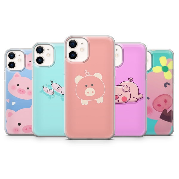 Pig Phone Case, Animal Phone Cover for iPhone 15, 14, 13, 12, 11 Pro Max, XR, XS, X, SE, Samsung S23, S22, S21 Fe, S10, Galaxy A54, Pixel 8