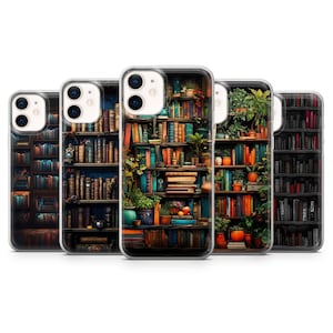 Library Phone Case, Book Phone Cover for iPhone 16, 15, 14, 13, 12, 11 Pro Max, Samsung S25, S24 Fe, S23, Galaxy A36, Google Pixel 9 Pro XL