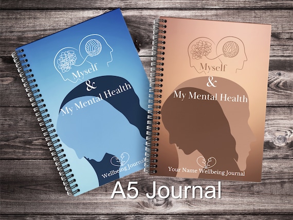 Personalized A5 Wellbeing Journal: Mental Health & Self-Care Diary
