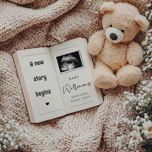 Book Lover Pregnancy Announcement: Editable Boho Social Media Reveal (Digital)