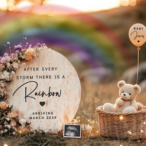 Rainbow Baby Pregnancy Announcement: Editable Social Media Template (Digital Download)