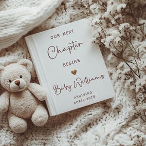 Book Pregnancy Announcement: Neutral Boho Template (Digital)