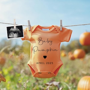 Fall Pregnancy Announcement Digital Social Media Baby Announcement Pumpkin Field
