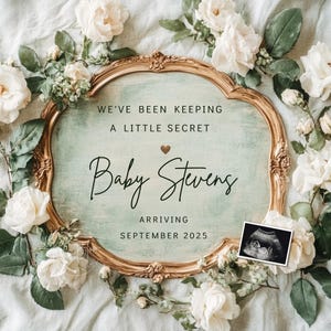 Pregnancy Announcement Digital Neutral Baby Announcement Girl Gender Reveal Boy Announce Pregnancy Editable Template Social Media Reveal