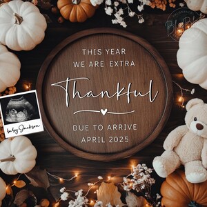 Thanksgiving Pregnancy Announcement Digital, Baby Announcement, Social Media Reveal, Facebook Instagram