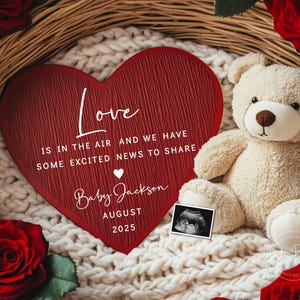 Valentine&#39;s Day Digital Pregnancy Announcement, Baby Announcement, Baby Reveal, Social Media Reveal, Love Is In The Air, February, Editable