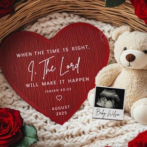 Christian Valentine&#39;s Day Digital Pregnancy Announcement, Baby Announcement, Baby Reveal, Social Media Reveal, Editable Template, February